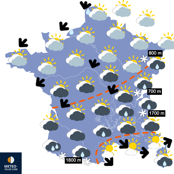 Carte de température France