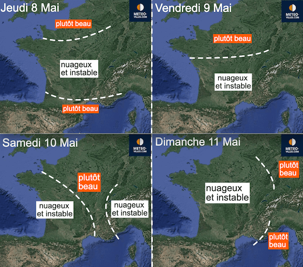 Prévisions météo pour le Pont du 8 mai