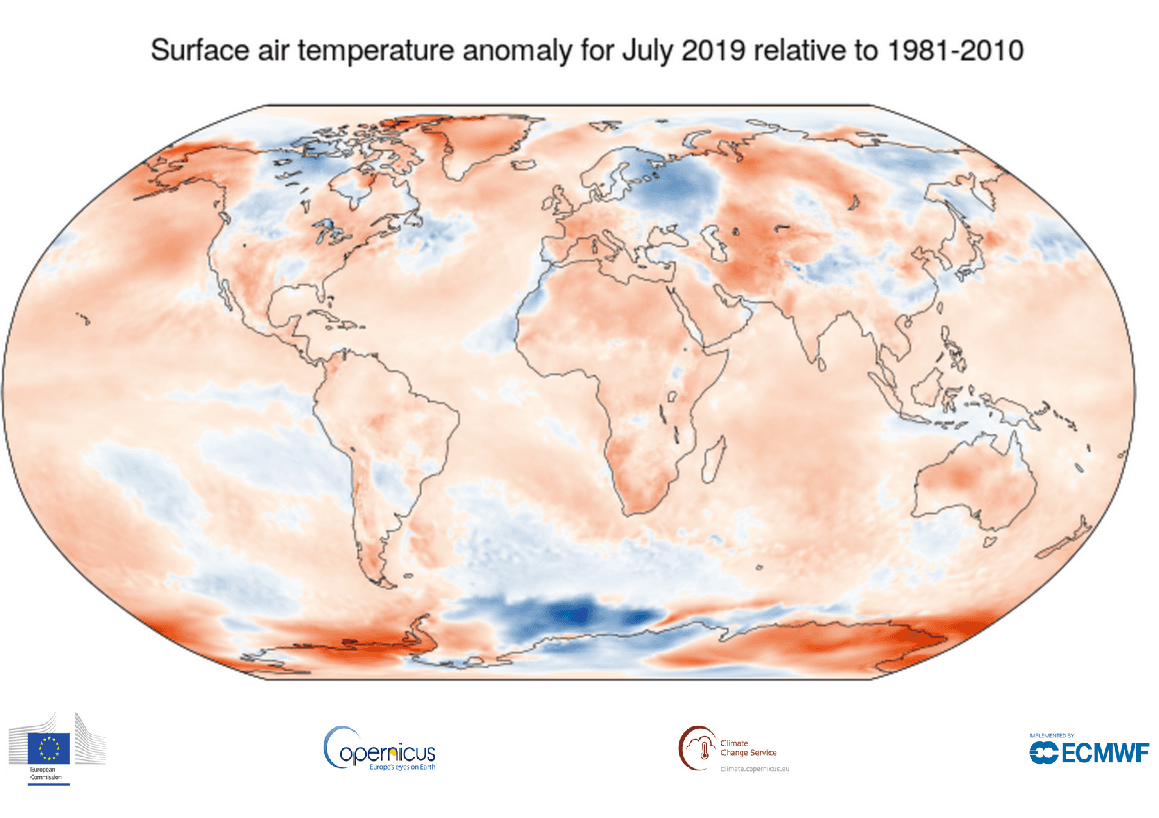 Image d'illustration pour Juillet 2019 - nouveau record de température moyenne mondiale