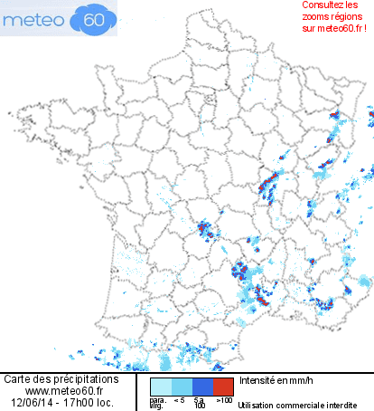 Image d'illustration pour Orage fort au Sud et à l'Est - 5 foudroyés en Côte d'Or